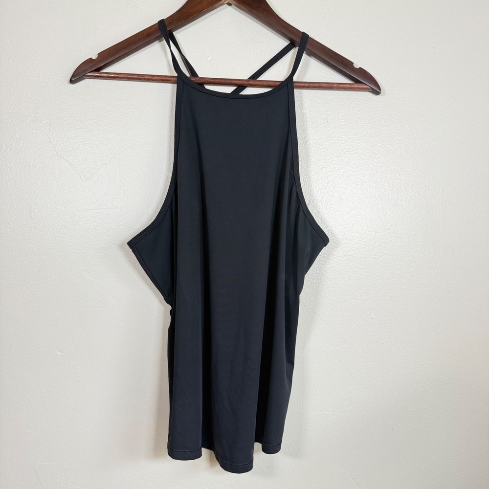 All in Motion High Neck Mesh Racerback Activewear Tank Top Size M Black